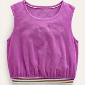 Mini Boden Sleeveless Top with Striped Hem
